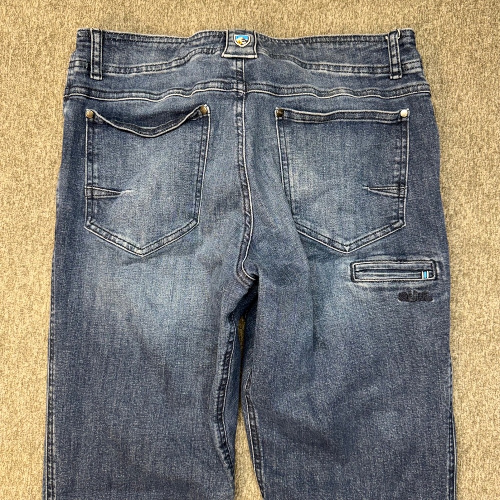 Kuhl Kanvus Jean Mens 35x34 Indigo Blue Straight Leg Outdoor Performance Pants - Picture 7 of 7